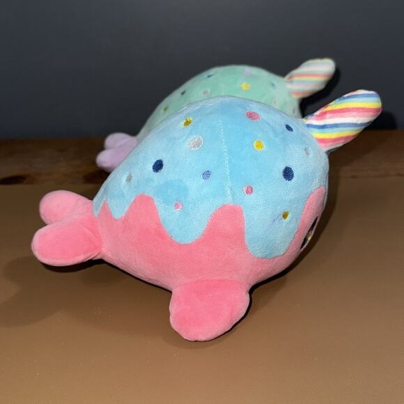 Aurora Tasty Peach Studios Pastel Lollipop 8” Narwhal Whale 2 pc Plushies 2021 - Picture 4 of 13